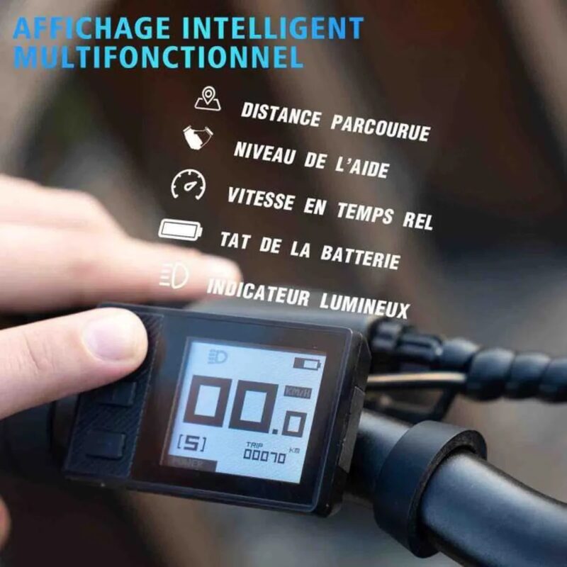 HITWAY Vélos électriques, Alliage de magnésium Pliable de 16” à Hauteur réglable Portable - Freins à Double Disque E-Bike Noir – Image 2