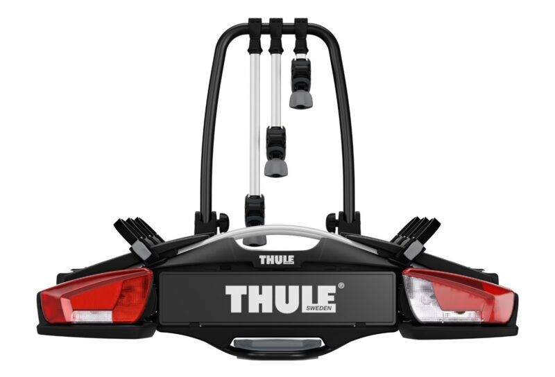 PORTE-VÉLOS SUR BOULE D'ATTELAGE THULE VELOCOMPACT PRISE 13 BROCHES - 3 VÉLOS (COMPATIBLE E-BIKES) NOIR ARGENT – Image 2