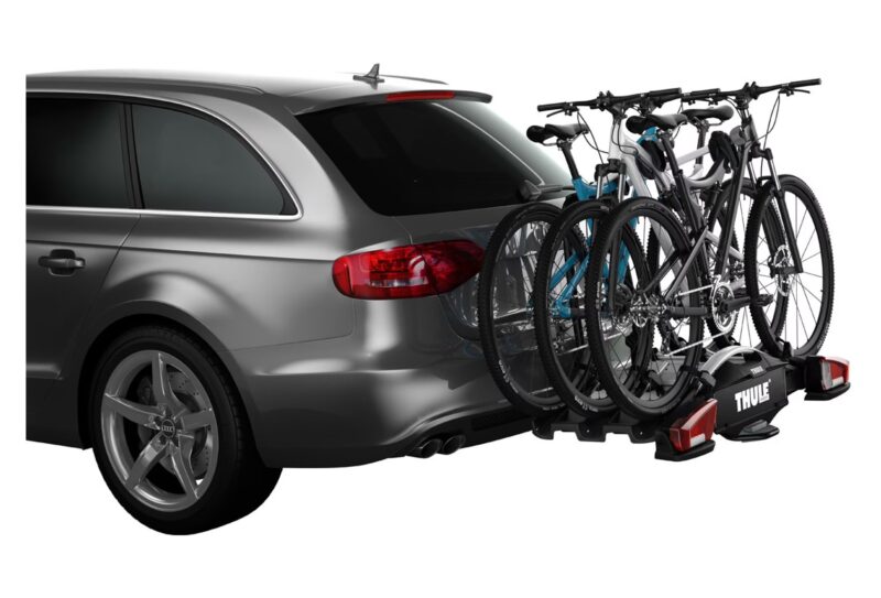 PORTE-VÉLOS SUR BOULE D'ATTELAGE THULE VELOCOMPACT PRISE 13 BROCHES - 3 VÉLOS (COMPATIBLE E-BIKES) NOIR ARGENT – Image 3