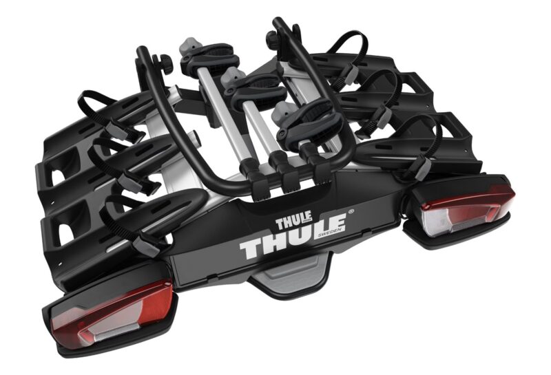 PORTE-VÉLOS SUR BOULE D'ATTELAGE THULE VELOCOMPACT PRISE 13 BROCHES - 3 VÉLOS (COMPATIBLE E-BIKES) NOIR ARGENT – Image 4