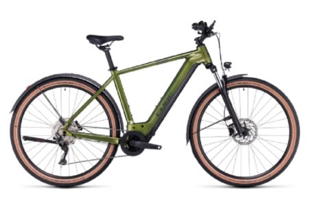 VTC Électrique Cube Nuride Hybrid Pro 750 Allroad Shimano Deore 10V 750 Wh 29'' Vert Shinymoss 2023
