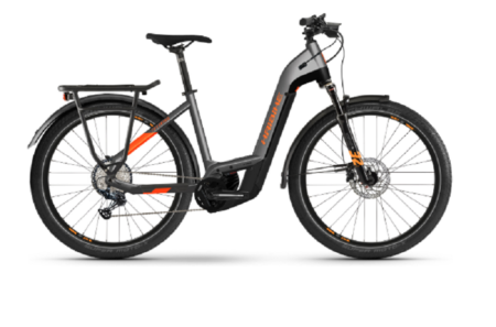 VTC Électrique Haibike Trekking 10 LowStep Shimano Deore/SLX 12V 625 Wh 27.5'' Gris / Orange 2022
