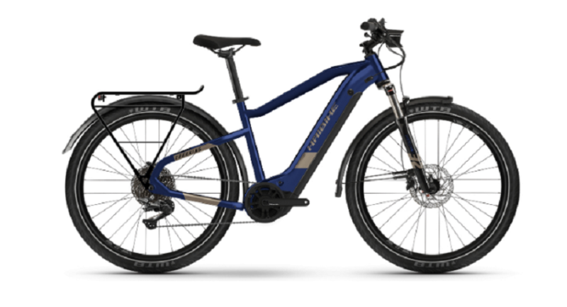 VTC Électrique Haibike Trekking 7 i630Wh Shimano Deore M5100 11V Bleu Marine / Beige Sable 2022