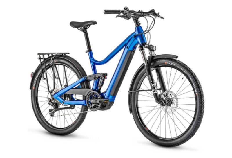 VTC Électrique Tout-Suspendu Moustache Samedi 27 Xroad FS 3 Shimano Deore 10V 500 Wh 27.5'' Bleu 2023 – Image 3