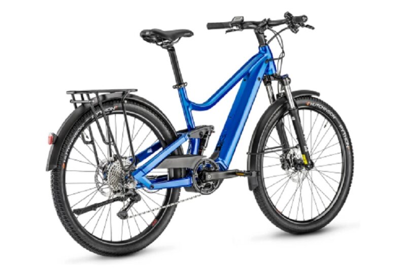 VTC Électrique Tout-Suspendu Moustache Samedi 27 Xroad FS 3 Shimano Deore 10V 500 Wh 27.5'' Bleu 2023 – Image 2