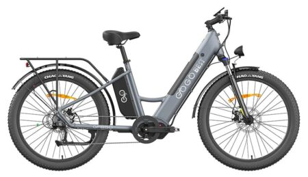 VTC électrique Gogobest GF850 500W 26" avec Moteur Central 32 km/h 130km 10.4Ah Gris