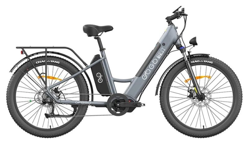 VTC électrique Gogobest GF850 500W 26" avec Moteur Central 32 km/h 130km 10.4Ah Gris