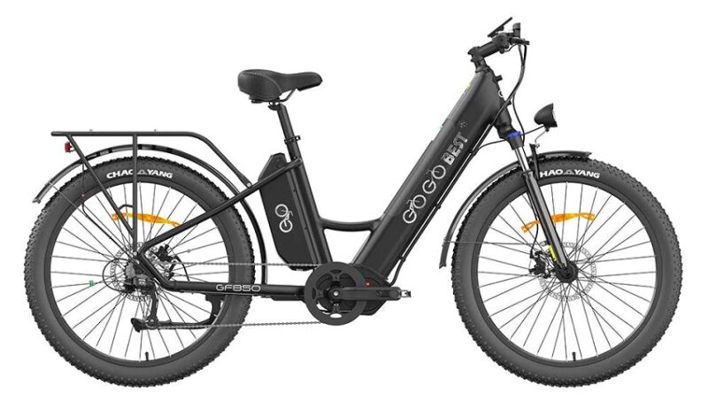 VTC électrique Gogobest GF850 500W 26" avec Moteur Central 32 km/h 130km 10.4Ah Gris – Image 3