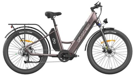 VTC électrique Gogobest GF850 500W 26" avec Moteur Central 32 km/h 130km 10.4Ah Violet