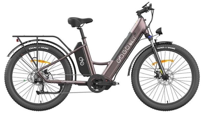 VTC électrique Gogobest GF850 500W 26" avec Moteur Central 32 km/h 130km 10.4Ah Gris – Image 4