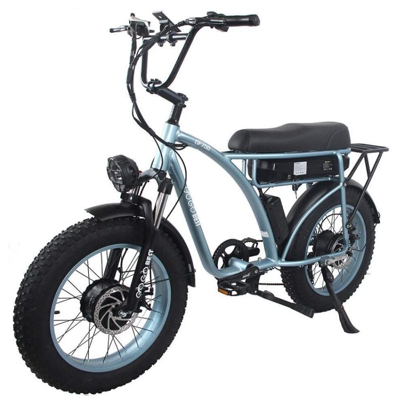 VTT Electrique Gogobest GF750 1000Wx2 20'' Fat Bike 17.5Ah 25km/h 80km Noir – Image 3