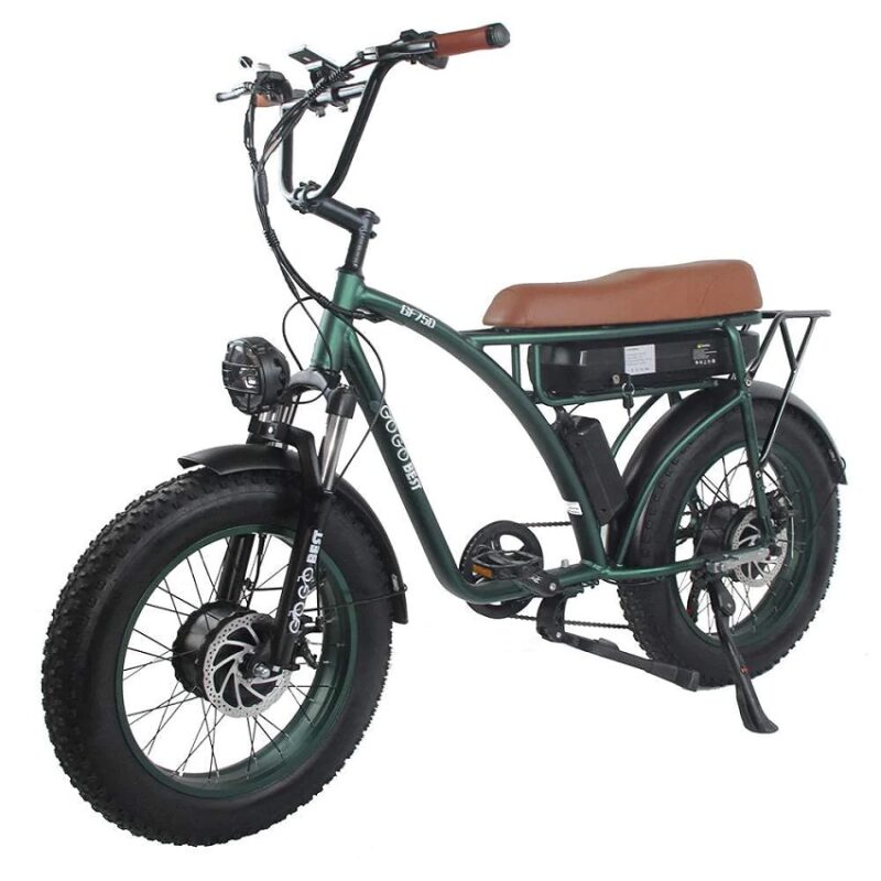 VTT Electrique Gogobest GF750 1000Wx2 20'' Fat Bike 17.5Ah 25km/h 80km Noir – Image 4
