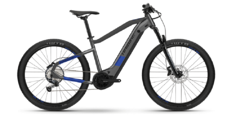 VTT Electrique Semi-Rigide Haibike HardSeven 7 27.5'' 630Wh Shimano Deore 12V Gris Anthracite / Bleu 2022