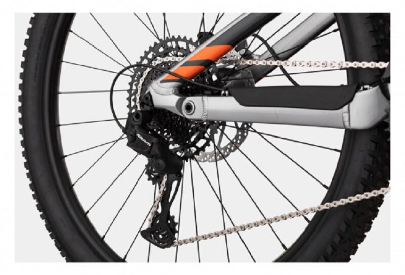 VTT Électrique Tout-Suspendu Cannondale Moterra Neo 4 Sram NX/SX Eagle 12V 630 Wh 29'' Gris Orange Impact – Image 4