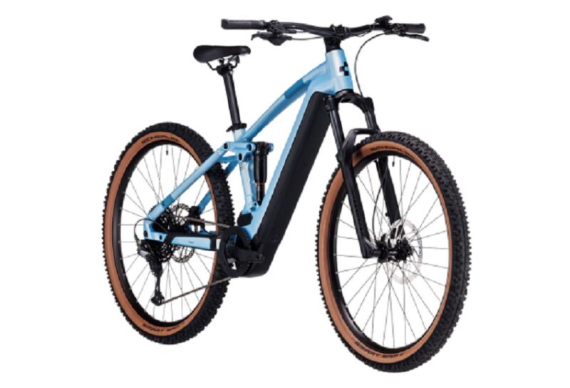 VTT Électrique Tout-Suspendu Cube Stereo Hybrid 120 Pro 750 Shimano Deore 12V 750 Wh 29'' Bleu Sage Metallic 2023 – Image 2