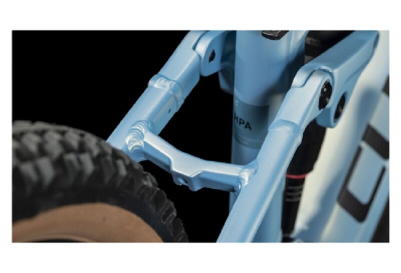 VTT Électrique Tout-Suspendu Cube Stereo Hybrid 120 Pro 750 Shimano Deore 12V 750 Wh 29'' Bleu Sage Metallic 2023 – Image 4