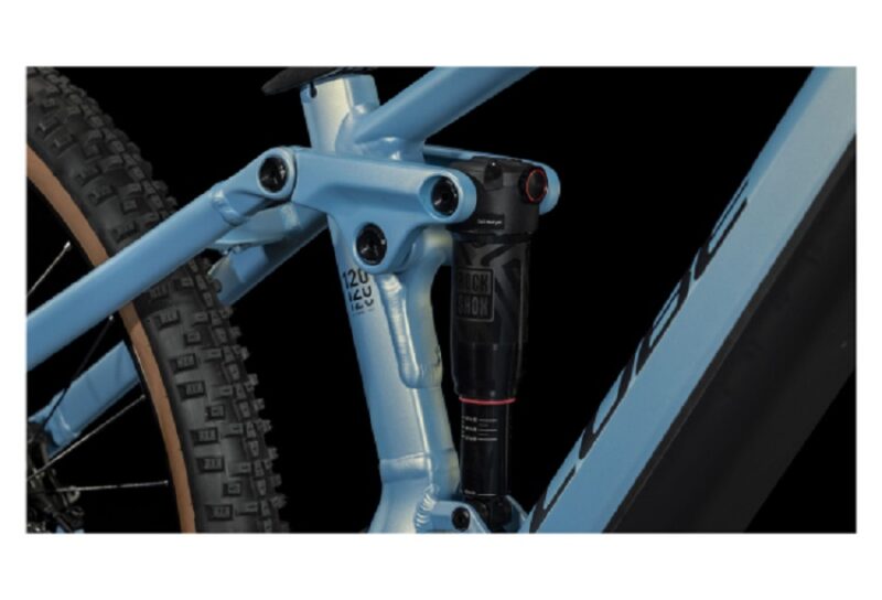 VTT Électrique Tout-Suspendu Cube Stereo Hybrid 120 Pro 750 Shimano Deore 12V 750 Wh 29'' Bleu Sage Metallic 2023 – Image 5
