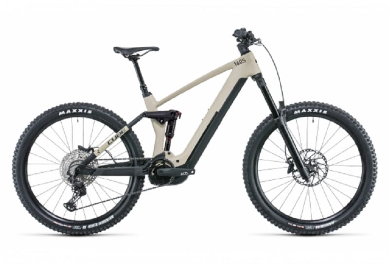 VTT Électrique Tout-Suspendu Cube Stereo Hybrid 160 HPC SL 750 Shimano Deore/XT 12V 750 Wh 27.5'' Beige Désert 2022