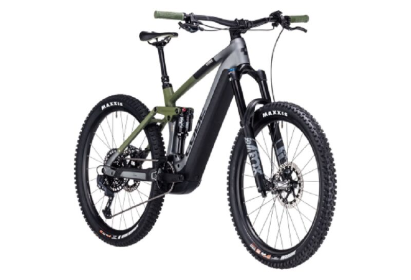 VTT Électrique Tout-Suspendu Cube Stereo Hybrid 160 HPC TM 750 27.5 Sram GX Eagle 12V 750 Wh 27.5'' Gris Flash Vert Olive 2023 – Image 2