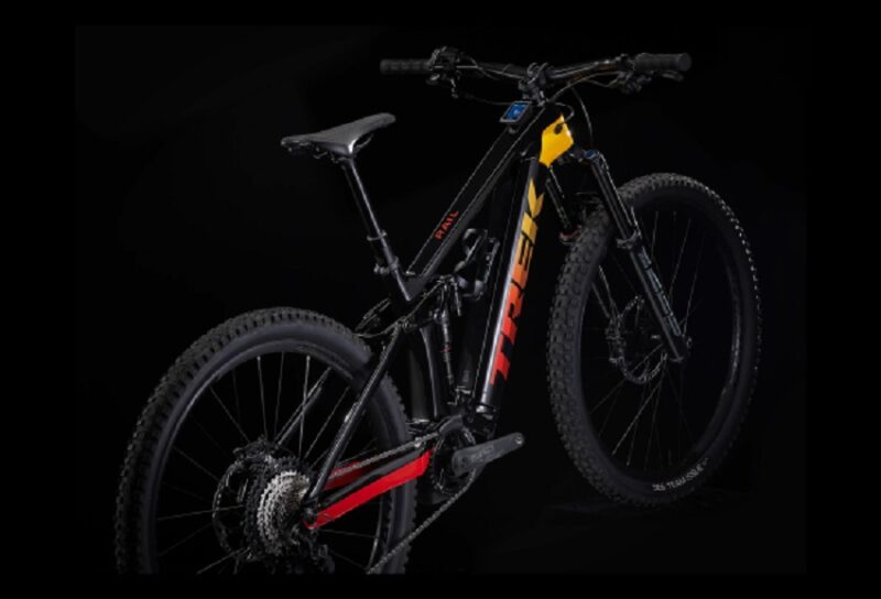 VTT Électrique Tout-Suspendu Trek Rail 9.8 XT Shimano XT 12V 750 Wh 29'' Noir / Rouge Fade 2022 – Image 3
