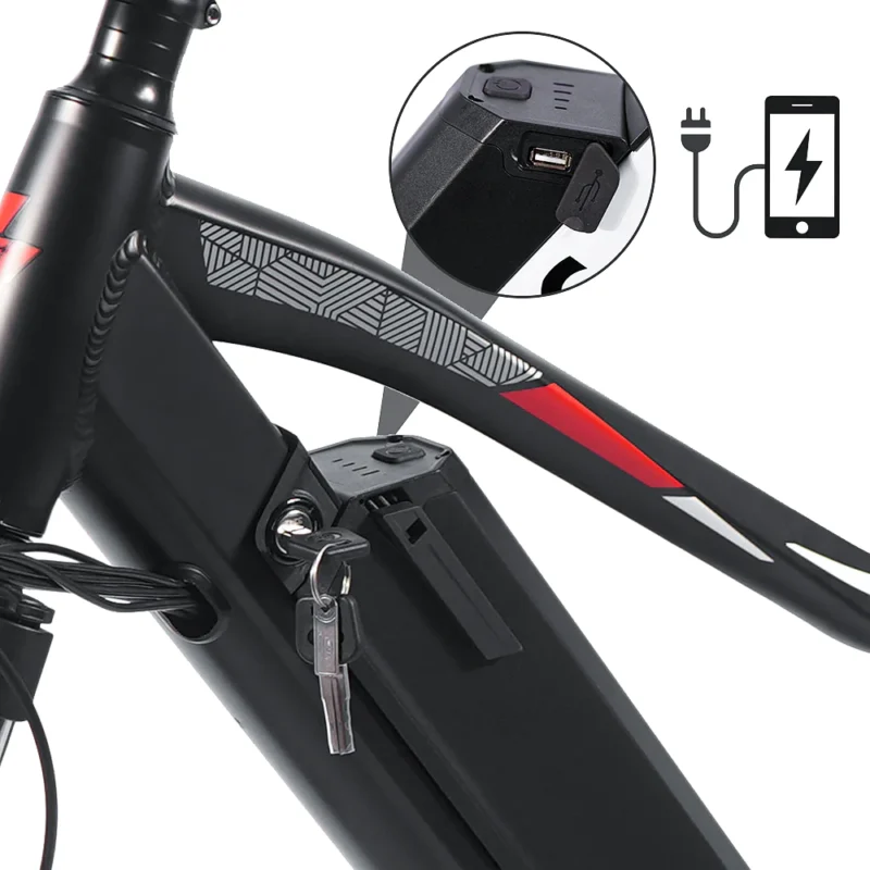 VTT électrique 26'' Fafrees F100 Vitesse max 33km/h 48V 11.6Ah Moteur 350W Noir – Image 6