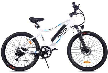 VTT électrique 26'' Fafrees F100 Vitesse max 33km/h 48V 11.6Ah Moteur 350W blanc