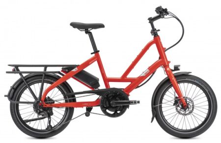 Vélo cargo électrique compact Tern Quick Haul P9 rouge