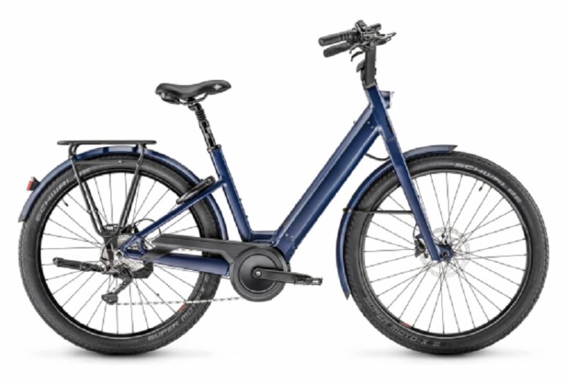 Vélo de Ville Électrique Moustache Bikes Lundi 27.3 Shimano Deore 10V 27.5'' 500 Wh Bleu Minuit 2021