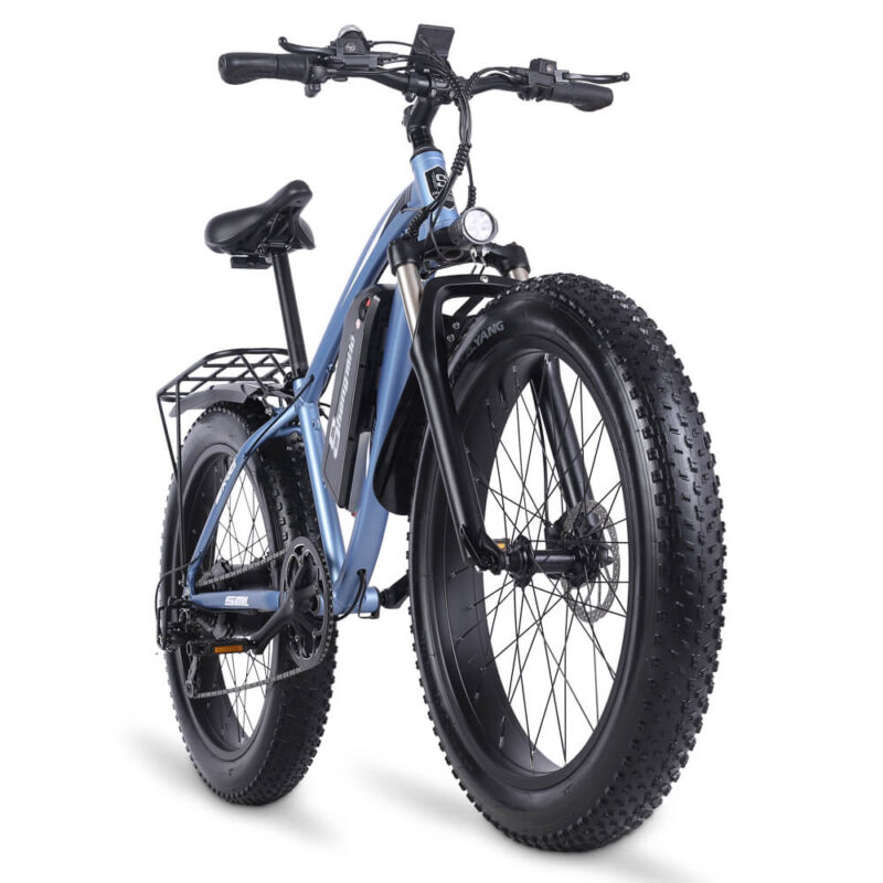 Vélo de montagne électrique SHENGMILO MX02S 1000W 48V 17AH 26*4.0" Bleu – Image 5