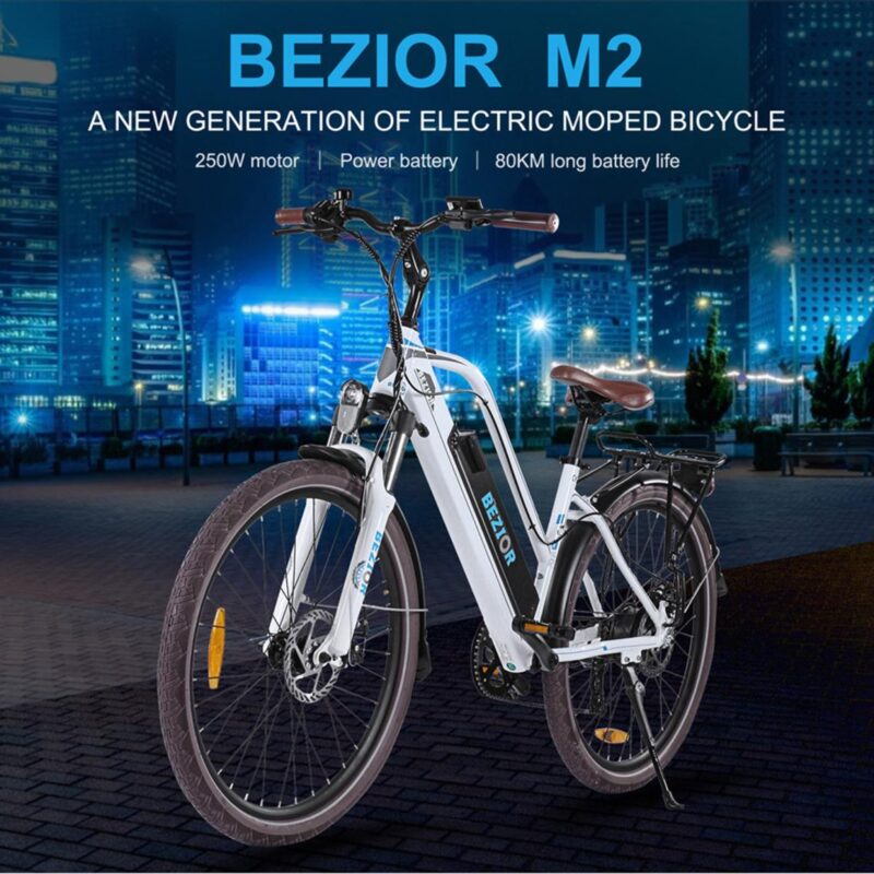Vélo électrique Bezior M2 250W 25km/h - blanc – Image 4