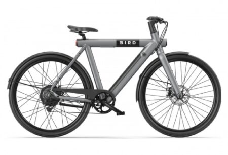 Vélo électrique Bird Bike - Homme - Moteur roue arrière Bafang - Shimano 7 vitesses - Batterie 364 Wh - Gris