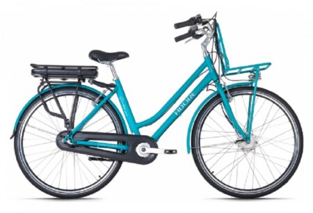 Vélo électrique E-Bike Alu Femme 28 Cantaloupe Bleu 36 V10,4 Ah Adore