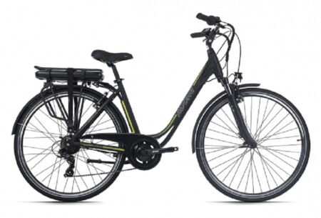 Vélo électrique femme aluminium Adore Versailles 28 E-Bike noir-vert 250 Watt Li-Ion 36 V/10,4 Ah 7 vitesses