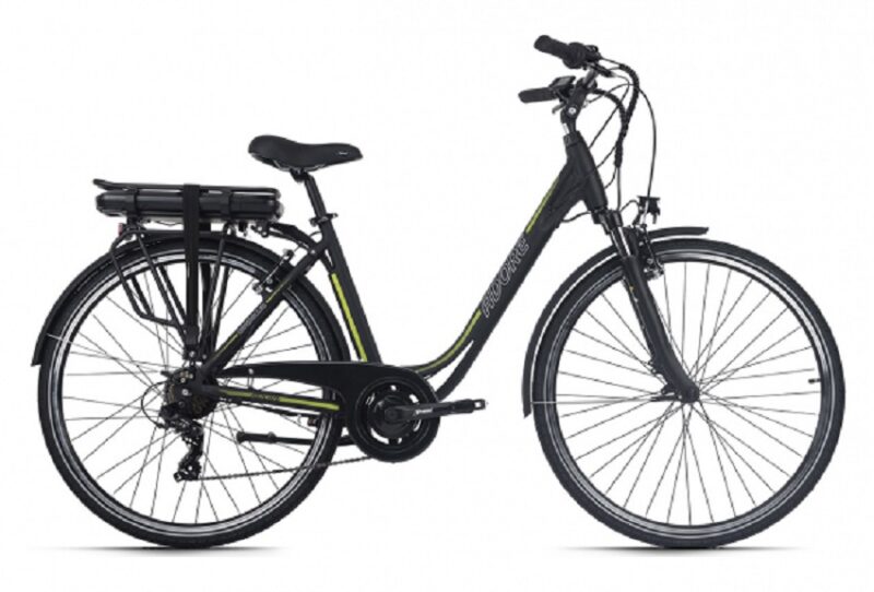 Vélo électrique femme aluminium Adore Versailles 28 E-Bike noir-vert 250 Watt Li-Ion 36 V/10,4 Ah 7 vitesses