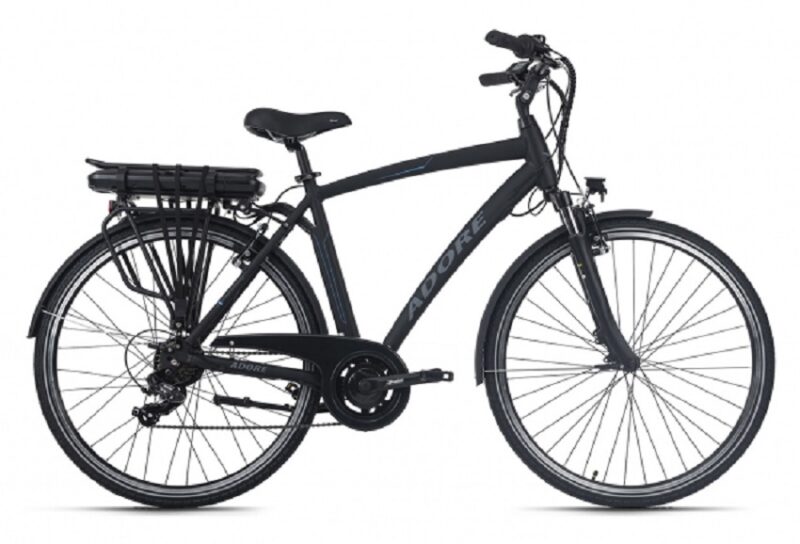 Vélo électrique homme aluminium Adore Versailles 28 E-Bike noir 250 Watt Li-Ion 36 V/10,4 Ah 7 vitesses