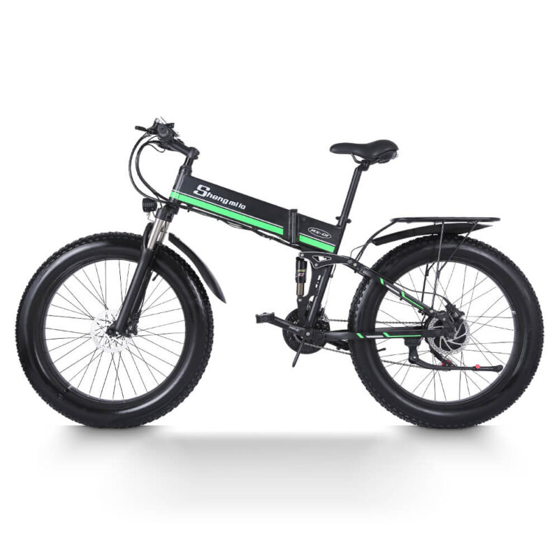 Vélo électrique plaint SHENGMILO MX01 1000 W 48V 12.8Ah Vert – Image 5