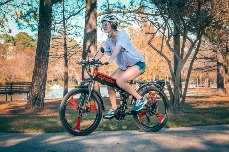 Vélo electrique pliable Cyrusher XF770 250W 12.8Ah rouge – Image 2