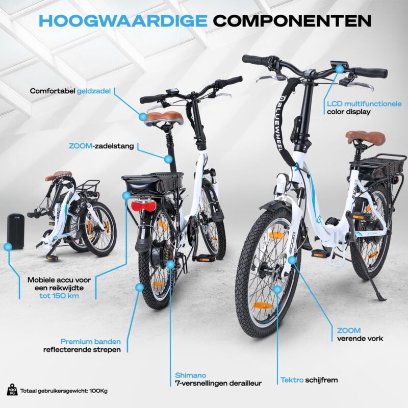 Vélo électrique pliant Bluewheel BXB55 e-bike 7 vitesses Shimano Noir – Image 2