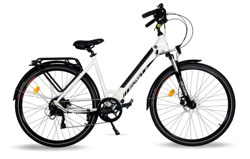 Vélo ville électrique URBANBIKER SIDNEY Blanc - Battery 504Wh Moteur 250W