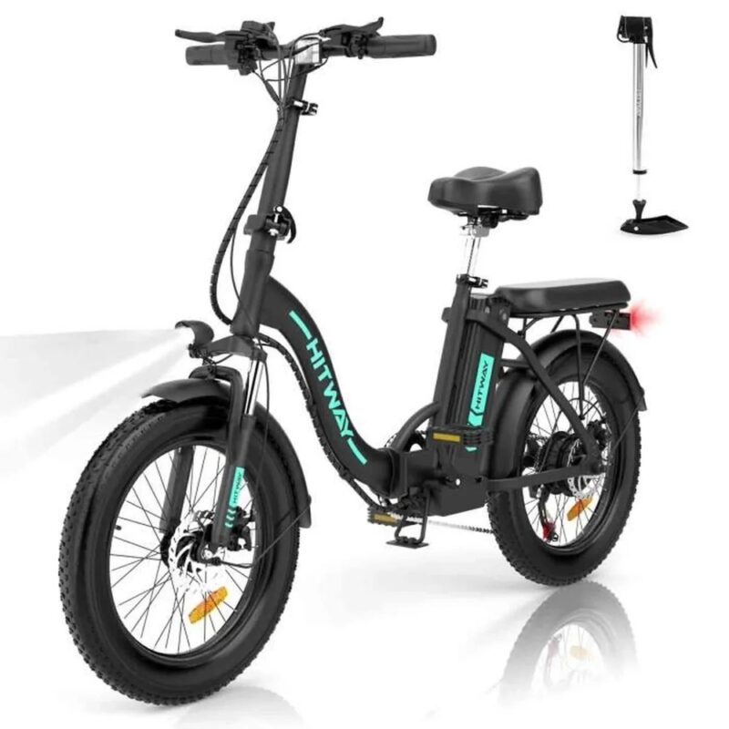 HITWAY Vélo Électrique 20" VTT Fat Bike Electrique Adulte Pliable-Batterie 36V/11.2Ah Moteur 250W-Max.Portée 35-90km-Shimano 7 Vitesses – Image 5