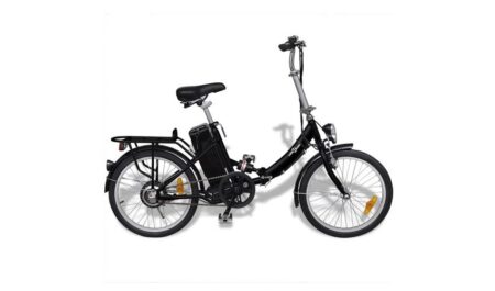 vidaXL Vélo électrique pliable et pile lithium-ion Alliage d'aluminium noir