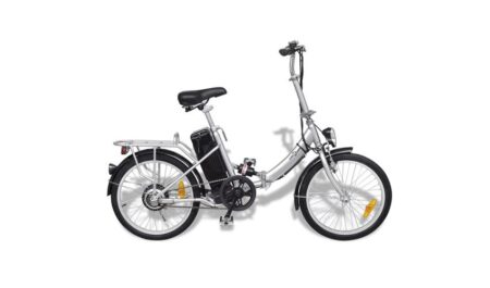 vidaXL Vélo électrique pliable et pile lithium-ion Alliage d'aluminium argent